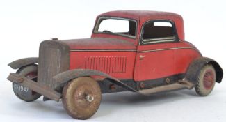RARE CHAD VALLEY TINPLATE: An original post war Chad Valley ' 1947 ' Coupe tinplate car,