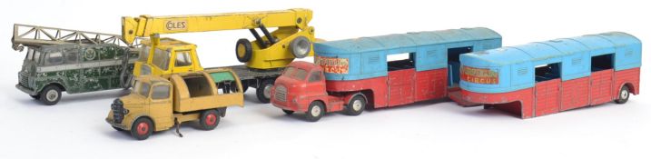 DIECAST: A collection of Dinky & Corgi diecast models to include 2x Chipperfields Circus wagons,