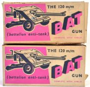 BRITAINS; 2x original vintage Britains military BAT Anti Tank Guns - both within the original boxes.