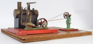 MAMOD LIVE STEAM: An original vintage Mamod live steam plant and flywheel,