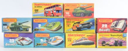 MATCHBOX: A collection of 10x Matchbox Superfast / Rollamatics (and other) boxed diecast models -