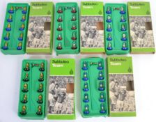 SUBBUTEO: A collection of 5x vintage Subbuteo football teams, each complete.