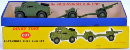 DINKY: An original vintage Dinky Toys 697 25 Pounder Field Gun Set, within the original box.