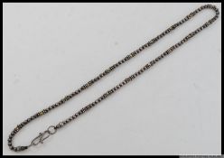Designer oxidised silver bead necklace with s clasp stamped 925. Length 16