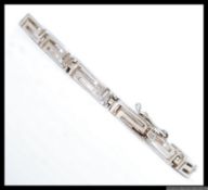 Designer 925 silver pierced greek key bracelet. Length 8