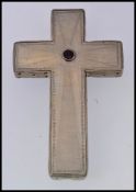 An unusual 1940's large amethyst and aluminium cross - crucifix.