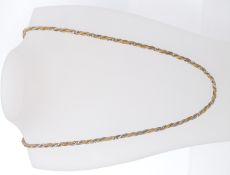 A twist silver and gilded silver large ladies necklace. Stamped 925, of large form.