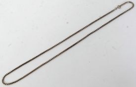 A contempory silver ladies 925 marked box linked necklace chain. Total weight 18.