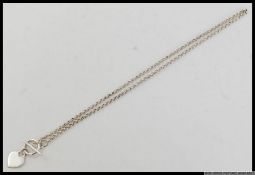 Designer 925 silver belcher chain with heart and togal clasp. Length 18