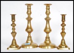 A good pair of Victorian large brass can