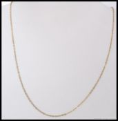 Two 9 ct gold cable chain necklaces, along with two more 9ct ( a/f ) necklaces. Gross weight 7.