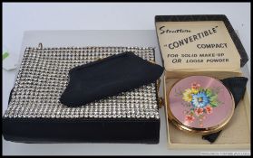 A fabulous original 1950's ladies Waldybag handbag. Diamonte front and back with yellow metal clasp.