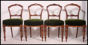 A set of 4 late Victorian Aesthetic movement dining chairs.