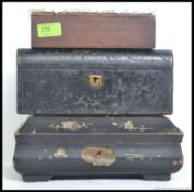 A collection of 3x vintage / antique wooden boxes.