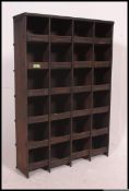 A vintage mid century Industrial sectional metal factory pigeon hole,
