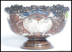 A silver plate on copper large vintage punch bowl. Stamped to the base for Lonsdale Plate.