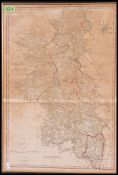 A collection of 2 coloured engraved maps of Berkshire and Northamptonshire.