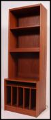 A retro 1970's Danish ( Stamped Made in Denmark )  teak wood upright bookcase cabinet.