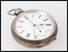 An early 20th century silver 935 marked W Veal of Bath Chronometer pocket watch.