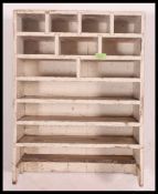 A mid 20th century vintage scratch built painted sectional pigeon holes of smaller proportions.