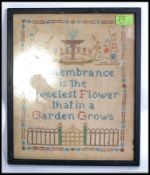 A 19th century framed and glazed sampler 
