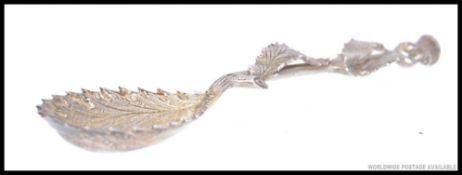 A late 19th century  Scottish silver hallmarked thistle spoon,