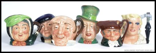 A collection of character jugs to include Captain Ahab by Beswick, Royal Doulton Old Charley D5420,