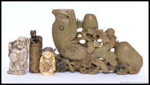 A collection of Chinese items to include Netsuke,