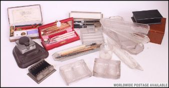 A fabulous large collection of pens & desk / writing equipment.