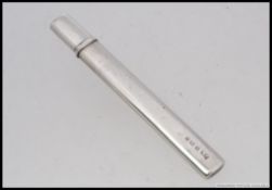 A charming set of vanity scissors, mounted in a hallmarked silver case with removable lid;.