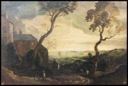An early C20th oil on canvas of shore scene,