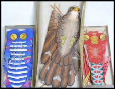 A collection of three vintage ( look to be unused ) Chinese box ? kites,