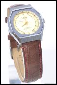 A retro 1960's gentlemans Oris wristwatch having 17 jewels being set to a leather strap