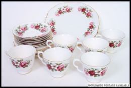 A Staffordshire chintz pattern part tea service by Queen Anne.