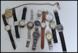 A collection of watches to include vintage Newmark 17 Jewels,Sekonda, pocket watch,