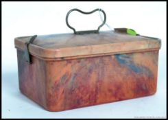 A 1930's Art Deco veined rouge bakelite sandwich lunchbox by Bandalasta. No 549, Made in England.