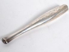 A silver continental (tests ) ladies cigarette cheroot holder. Chase decorated, total weight 9.