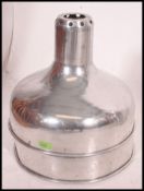 A set of 2 polished steel 20th century Industrial pendant shades.