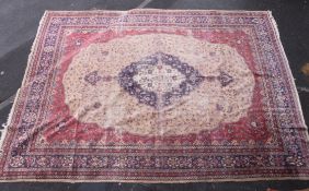 A very large floor rug, Geometric patterns. Measures: 475 cm x 345 cm.