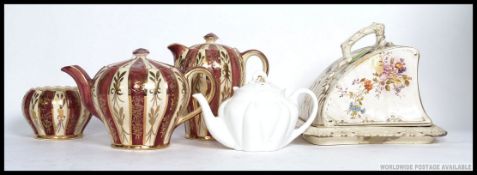 A collection of Victorian and later ceramics to include a cheese dish, Shelly Teapot, etc.