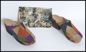 The Sweet - A signed Andy Scott of The Sweet magazine cutting along with a retro pair of patchwork