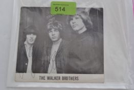 THE WALKER BROTHERS; An original vintage Walker Brothers fanclub publicity photograph,
