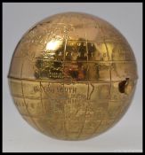 Vintage 50's Pygmalion Golden Globe Powder Compact  - Fabulous golden globe with engraved world map