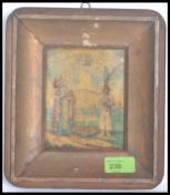 A 20th century continental framed Religious Ikon being framed together with a painted cross having
