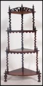 A Victorian mahogany corner shelf whatnot,