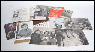 A collection of vintage theatre programmes and photographs many signed to include Angela Landsbury,