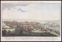 An antique late 19th century / early 20th century coloured engraving ' The Prospective View Of The