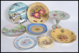 A collection of Victorian and later ceramics to include a tazza adorned with Foliate and bird hand