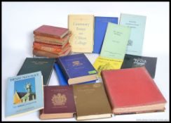 A collection of books with many relating to Bristol to include Clifton College Register,