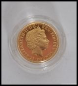 An excellent Elizabeth II 1998 Twenty Five Pounds gold proof coin 1/4 Ounze Fine Gold Brittania